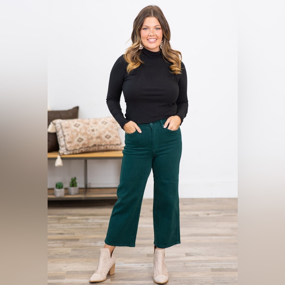 Judy Blue Emerald Wide Leg Tummy Control Jeans 11/30